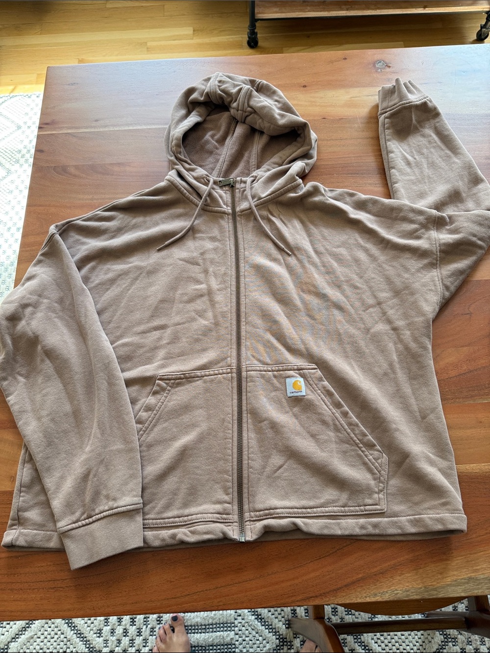 Carhartt Kids' Tan Zip-Up Hooded Sweatshirt